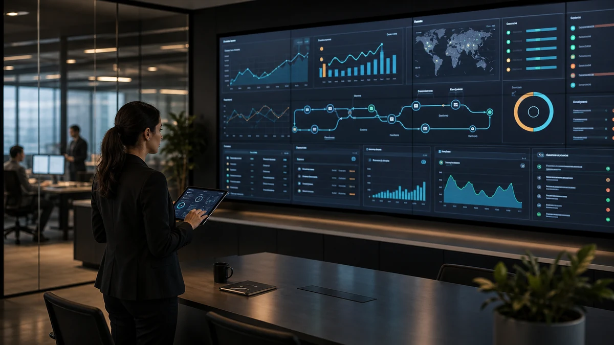 Unified analytics dashboard with real-time KPIs, charts and alerts